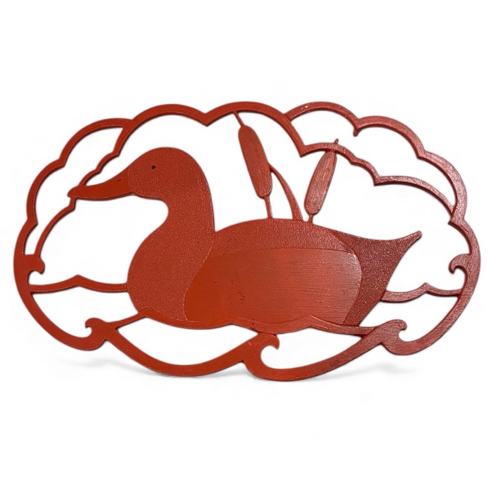 Japanese Iron Duck Trivet/ Red Duck Wall Decor Footed Hot Pot Trivet Red Duck